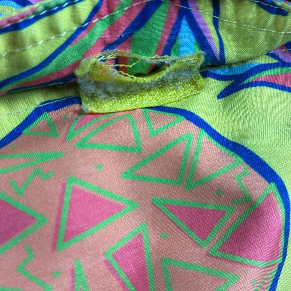 Tipsy Elves Mens Pineapple Print Swim Trunks Neon Yellow Blue Size Medium - Picture 7 of 9